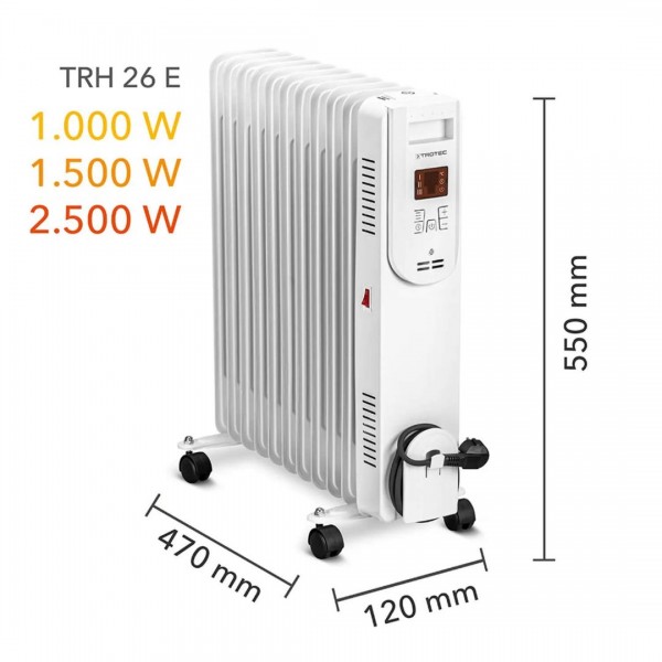 Trotec TRH 26 E Yağlı Radyatör 2500 W 11 Dilim Kumandalı