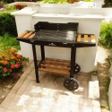 WETTERSTEIN Tekerlekli Mangal, Ahşap Sehpalı/Raflı ,Barbekü S MODEL WETTERSTEIN Tekerlekli Mangal, Ahşap Sehpalı/Raflı ,Barbekü S MODEL