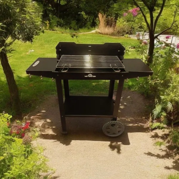 WETTERSTEIN Tekerlekli Mangal/Barbekü METAL Sehpalı/Raflı S MODEL