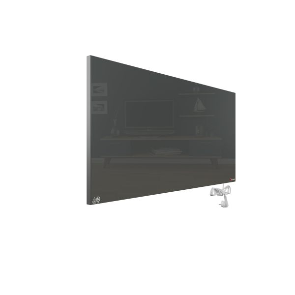KUAS KUMANDALI TERMOSTATA UYUMLU  SİYAH  CAM PANEL İNFRARED ISITICI    Easy link 900 WATT (1200*400*25)